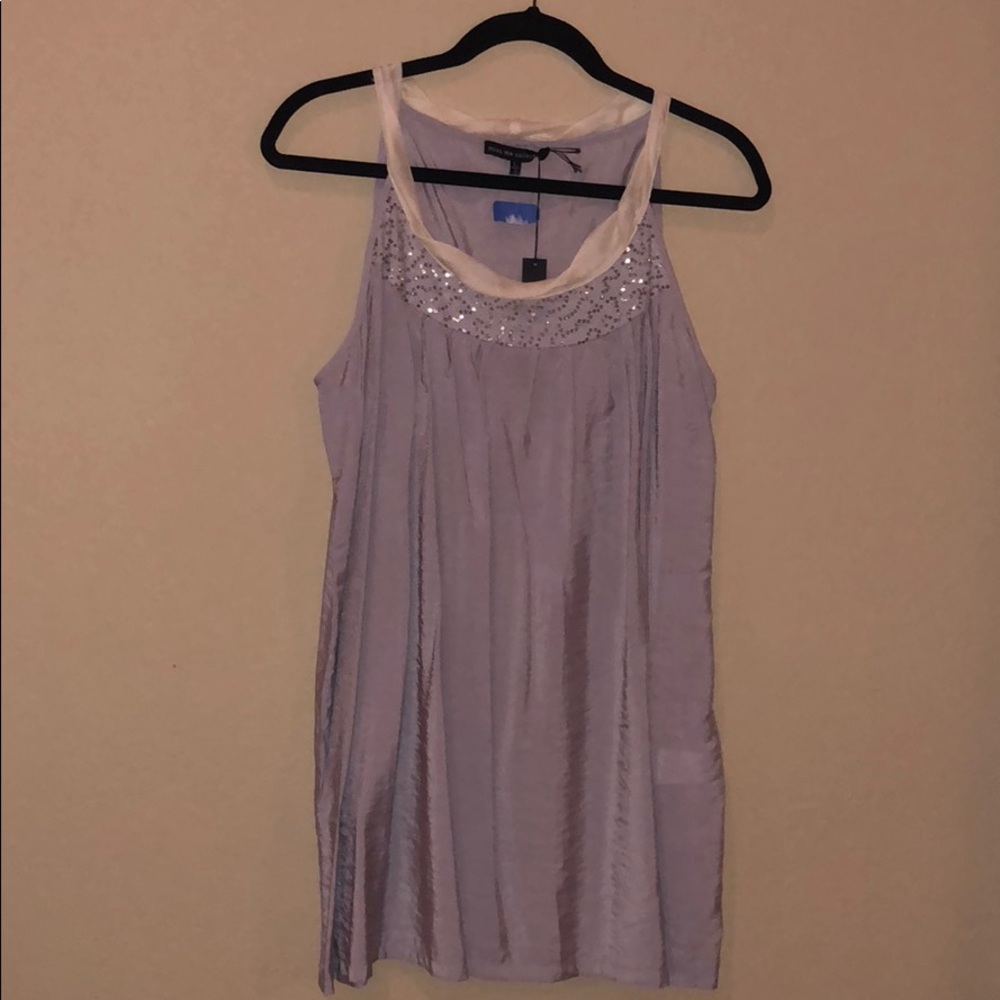 gray dress size large sequin accent at neck